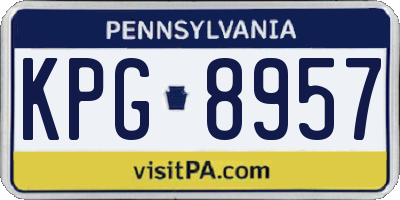PA license plate KPG8957