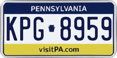 PA license plate KPG8959