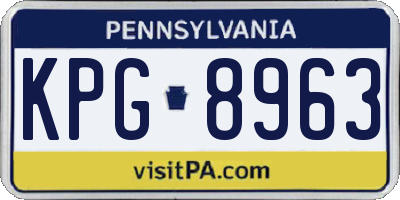 PA license plate KPG8963