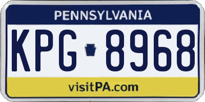 PA license plate KPG8968