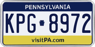 PA license plate KPG8972