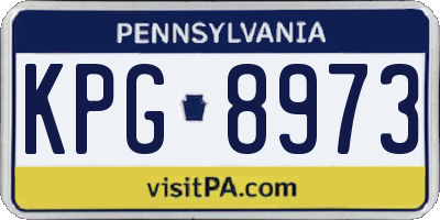 PA license plate KPG8973