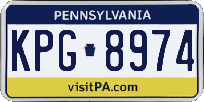 PA license plate KPG8974