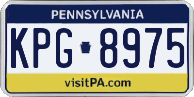 PA license plate KPG8975