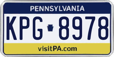 PA license plate KPG8978