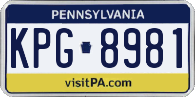 PA license plate KPG8981