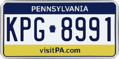 PA license plate KPG8991