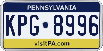 PA license plate KPG8996