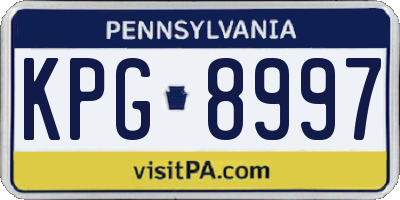 PA license plate KPG8997