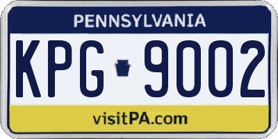 PA license plate KPG9002