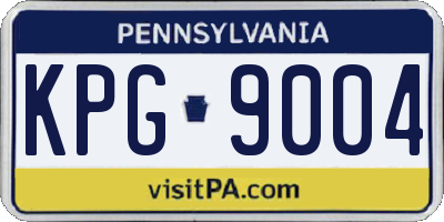 PA license plate KPG9004