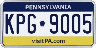 PA license plate KPG9005