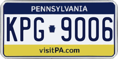 PA license plate KPG9006