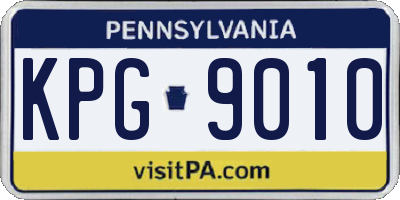 PA license plate KPG9010