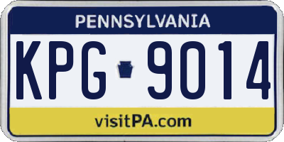 PA license plate KPG9014