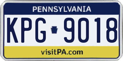 PA license plate KPG9018