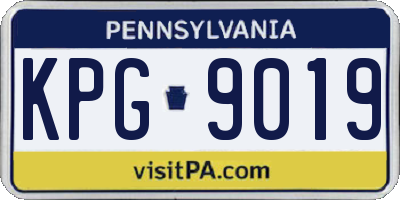 PA license plate KPG9019