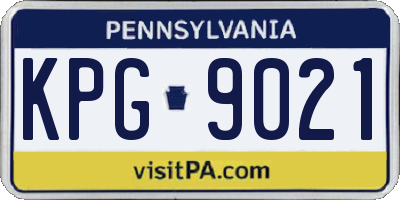PA license plate KPG9021