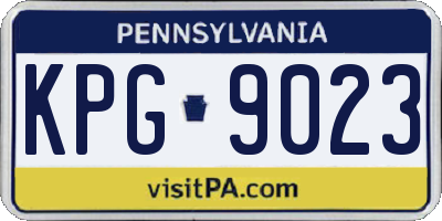 PA license plate KPG9023