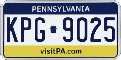 PA license plate KPG9025