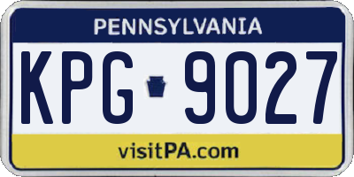 PA license plate KPG9027