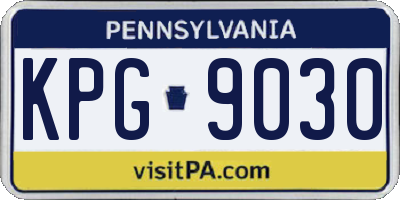 PA license plate KPG9030