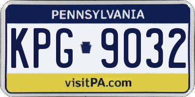PA license plate KPG9032