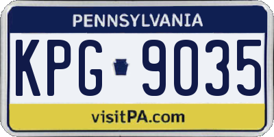 PA license plate KPG9035
