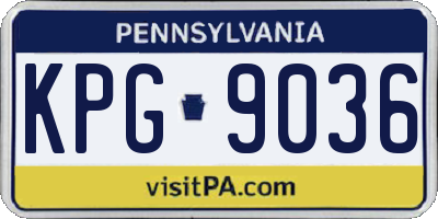 PA license plate KPG9036