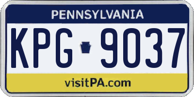 PA license plate KPG9037