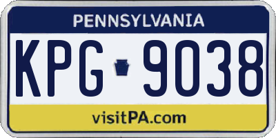 PA license plate KPG9038