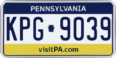 PA license plate KPG9039