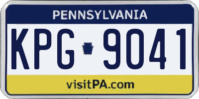 PA license plate KPG9041