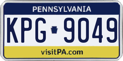 PA license plate KPG9049