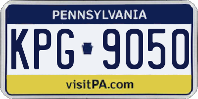 PA license plate KPG9050