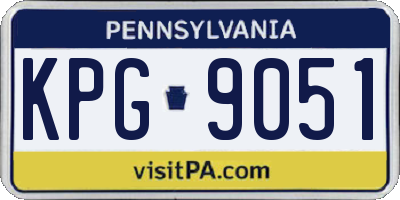 PA license plate KPG9051