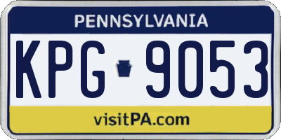 PA license plate KPG9053