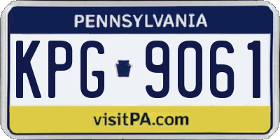 PA license plate KPG9061