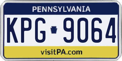 PA license plate KPG9064