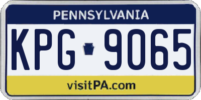 PA license plate KPG9065