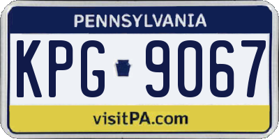 PA license plate KPG9067