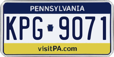 PA license plate KPG9071