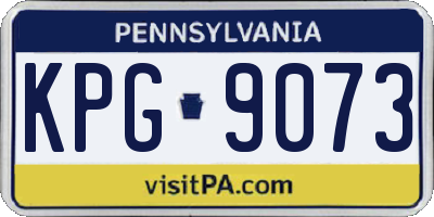 PA license plate KPG9073