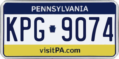 PA license plate KPG9074