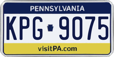 PA license plate KPG9075