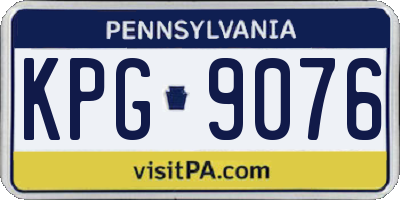 PA license plate KPG9076