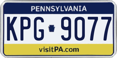 PA license plate KPG9077