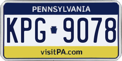 PA license plate KPG9078