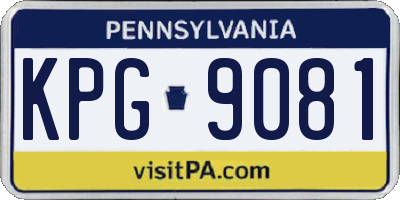PA license plate KPG9081