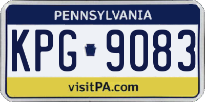 PA license plate KPG9083